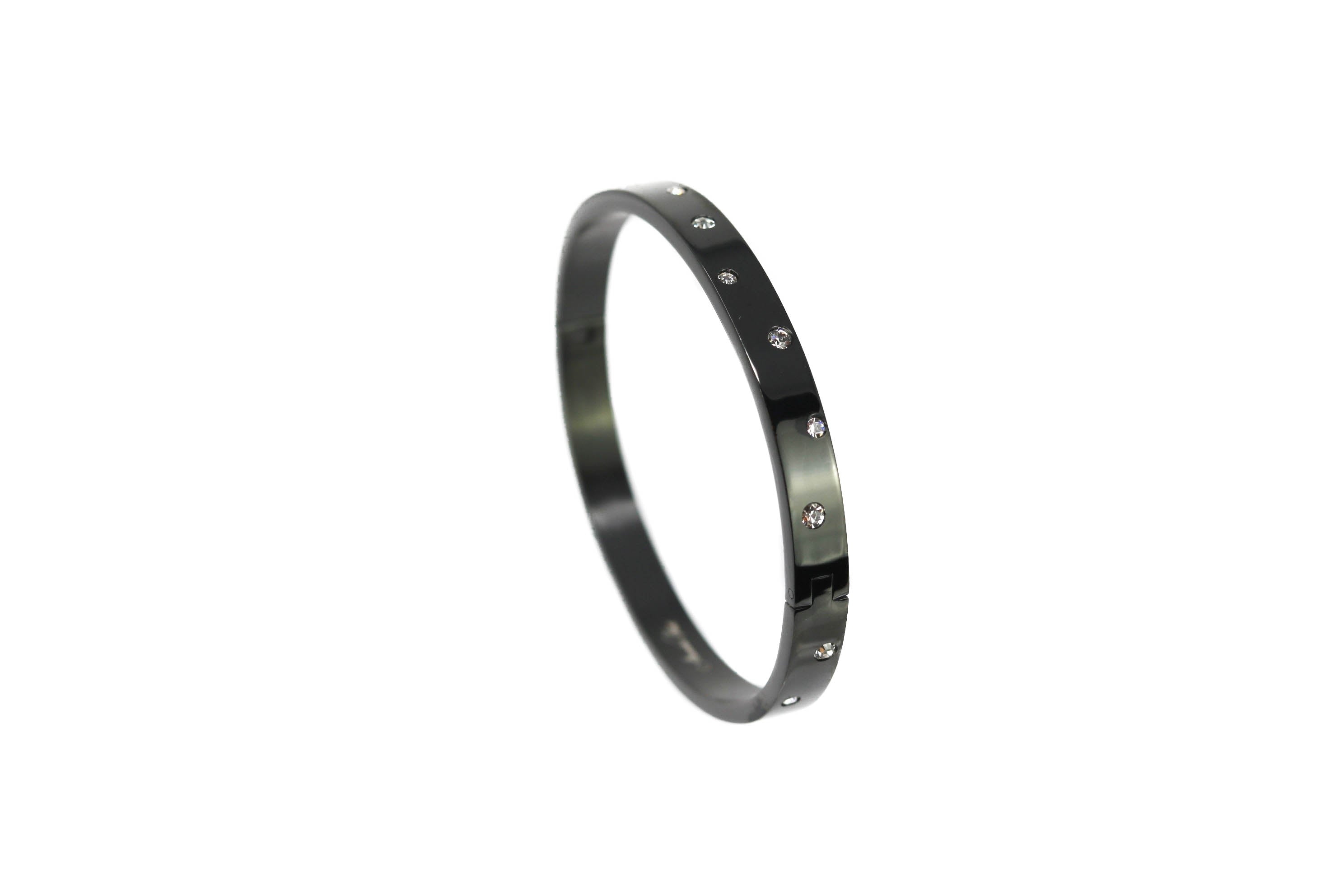 Black Galaxy Matte Black Swarovski Crystal Bangle