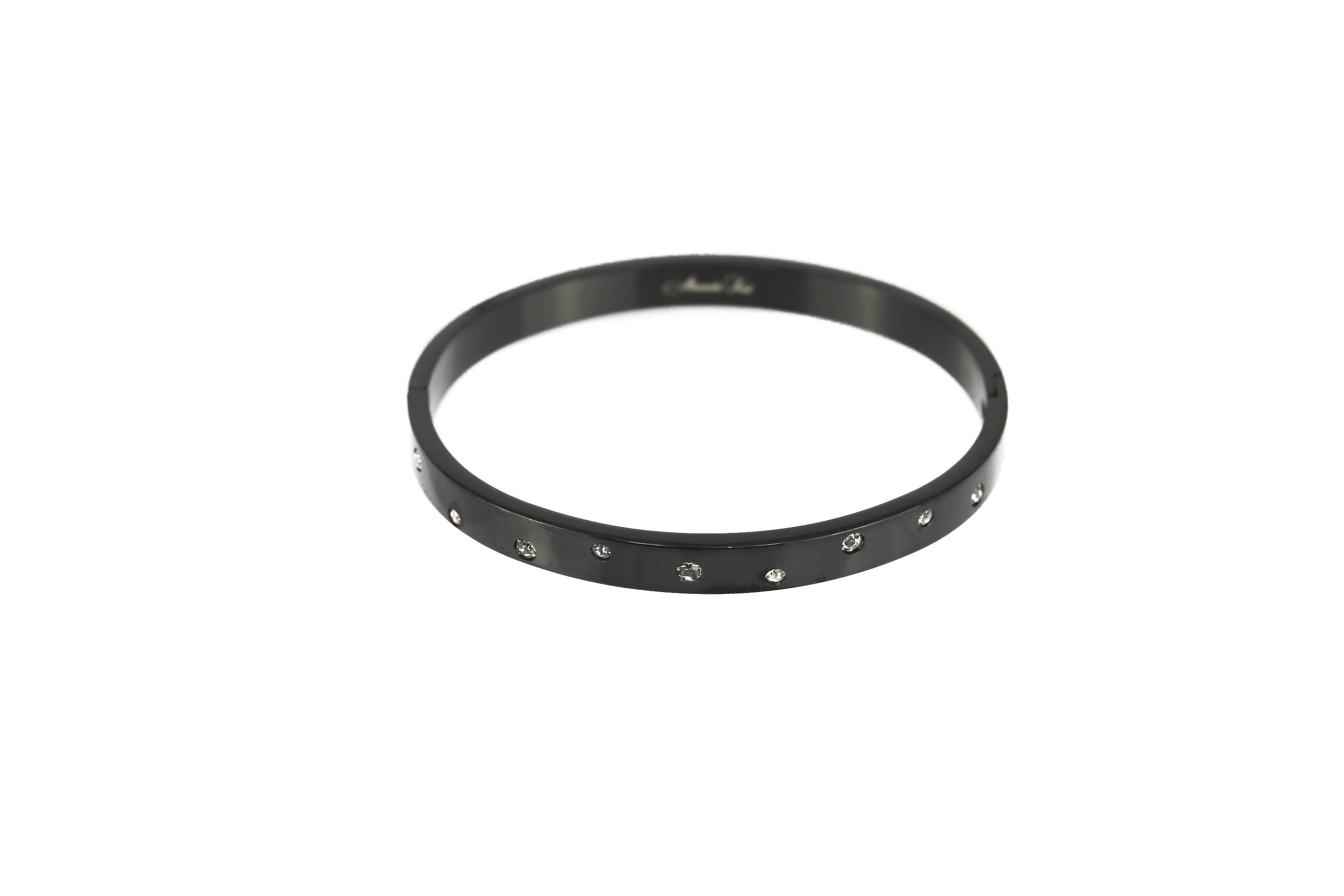 Black Galaxy Sterling Silver Bangle in Matte Black