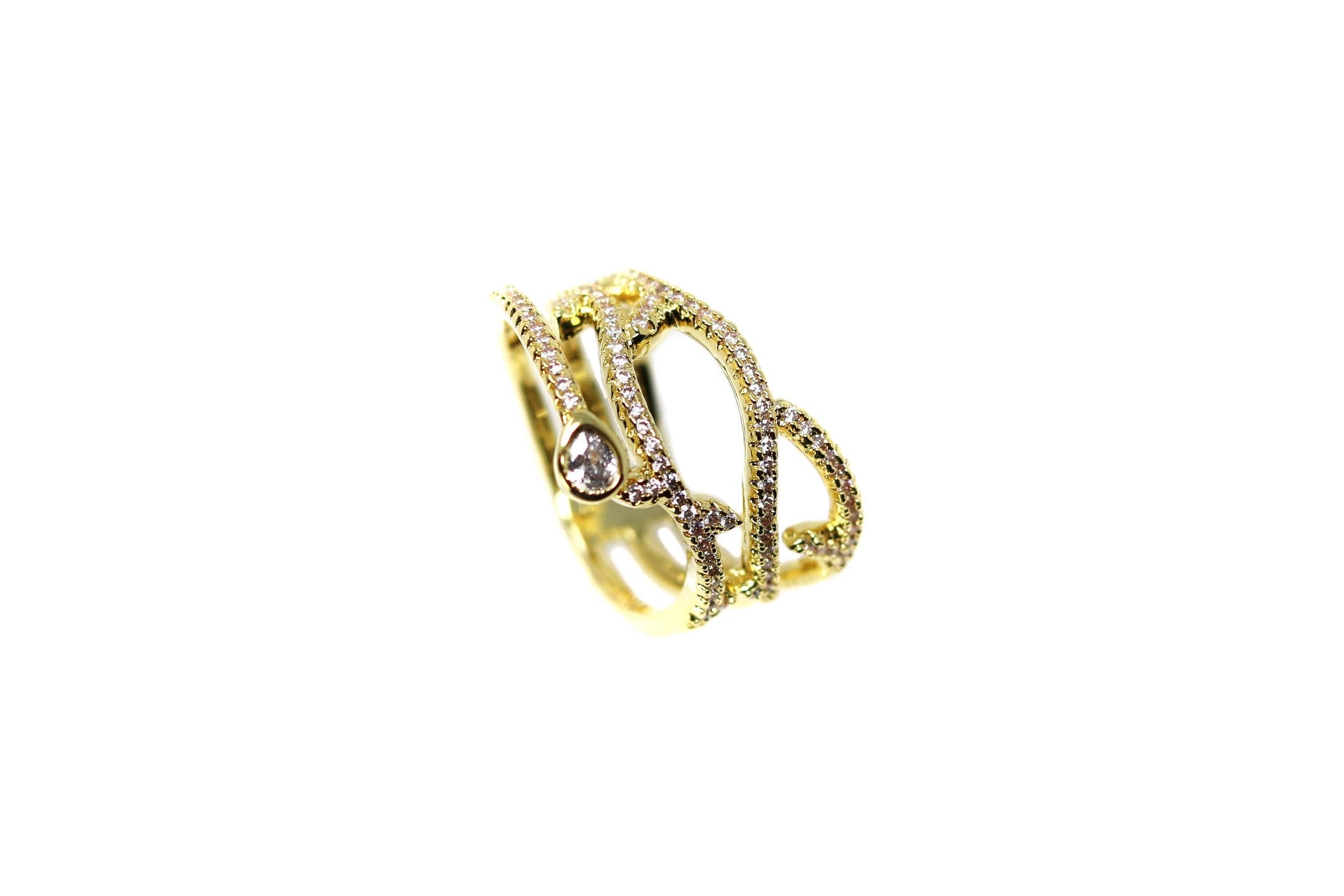 Gold Crystal Gold Ring