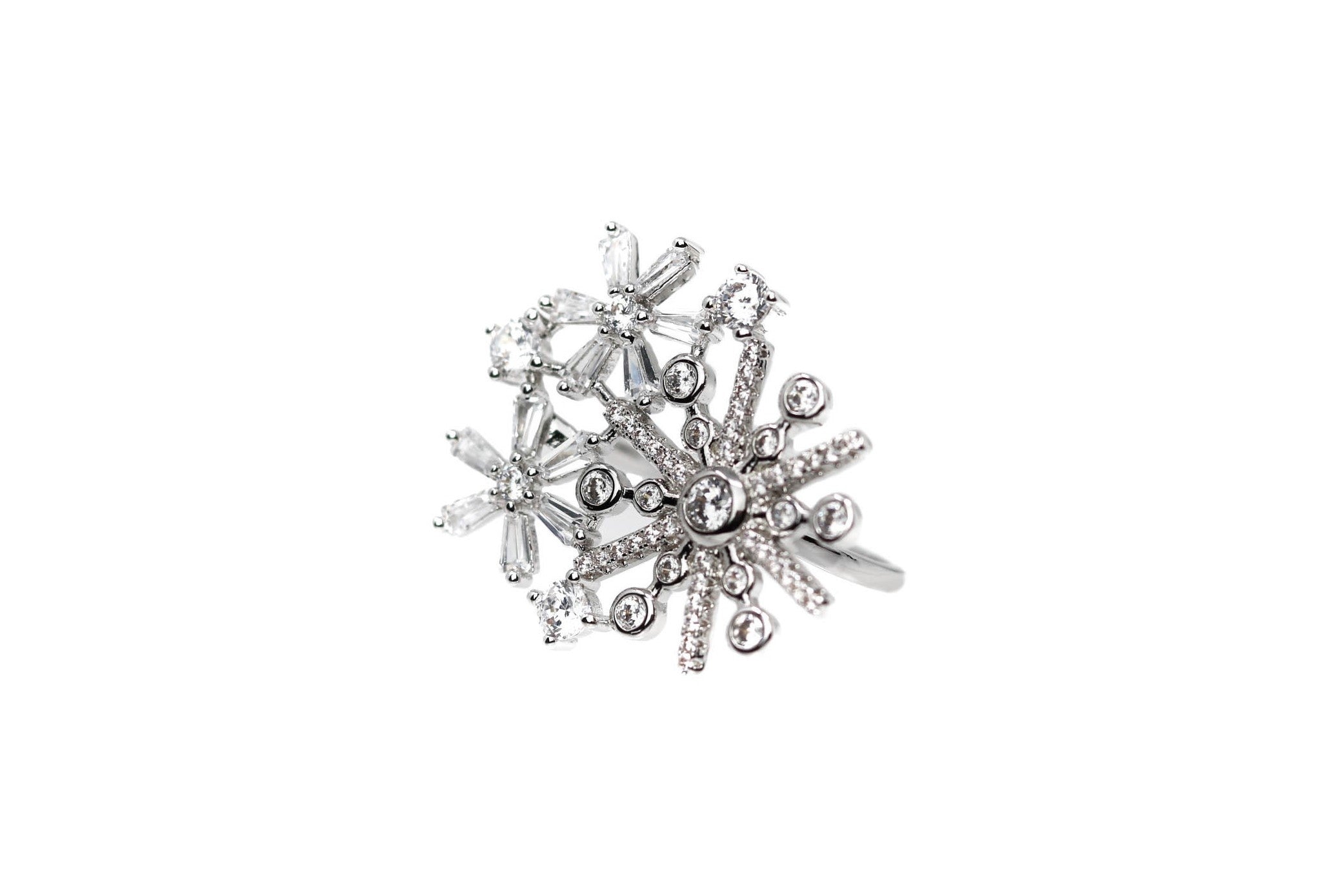 Star Diamond Statement Silver Ring