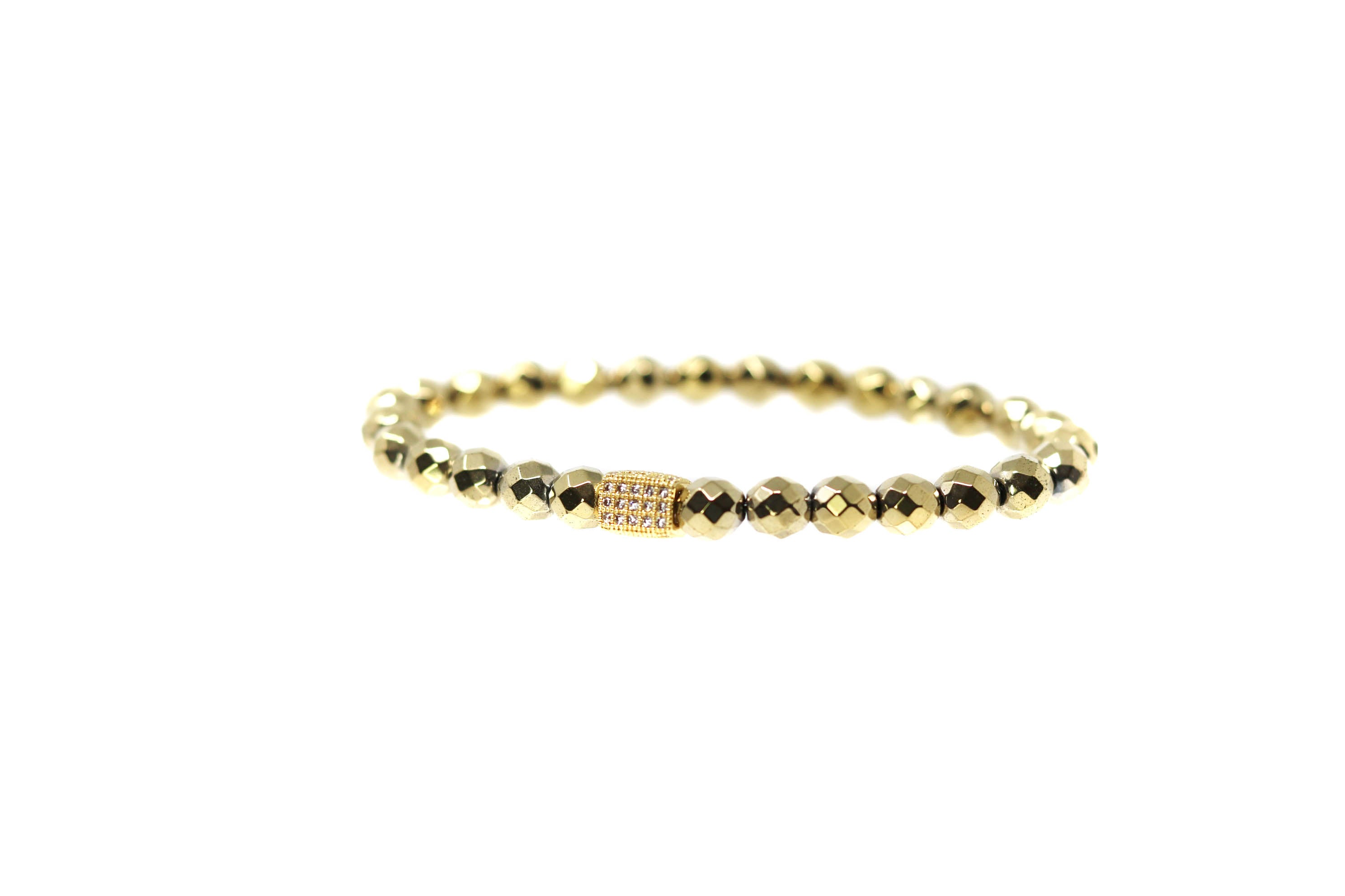 Gold Crystal Gold Beaded Bracelet