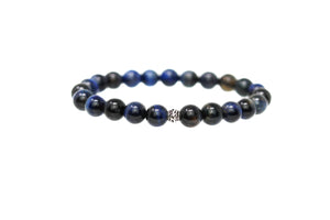 Blue Tigers Eye Beads for Men 