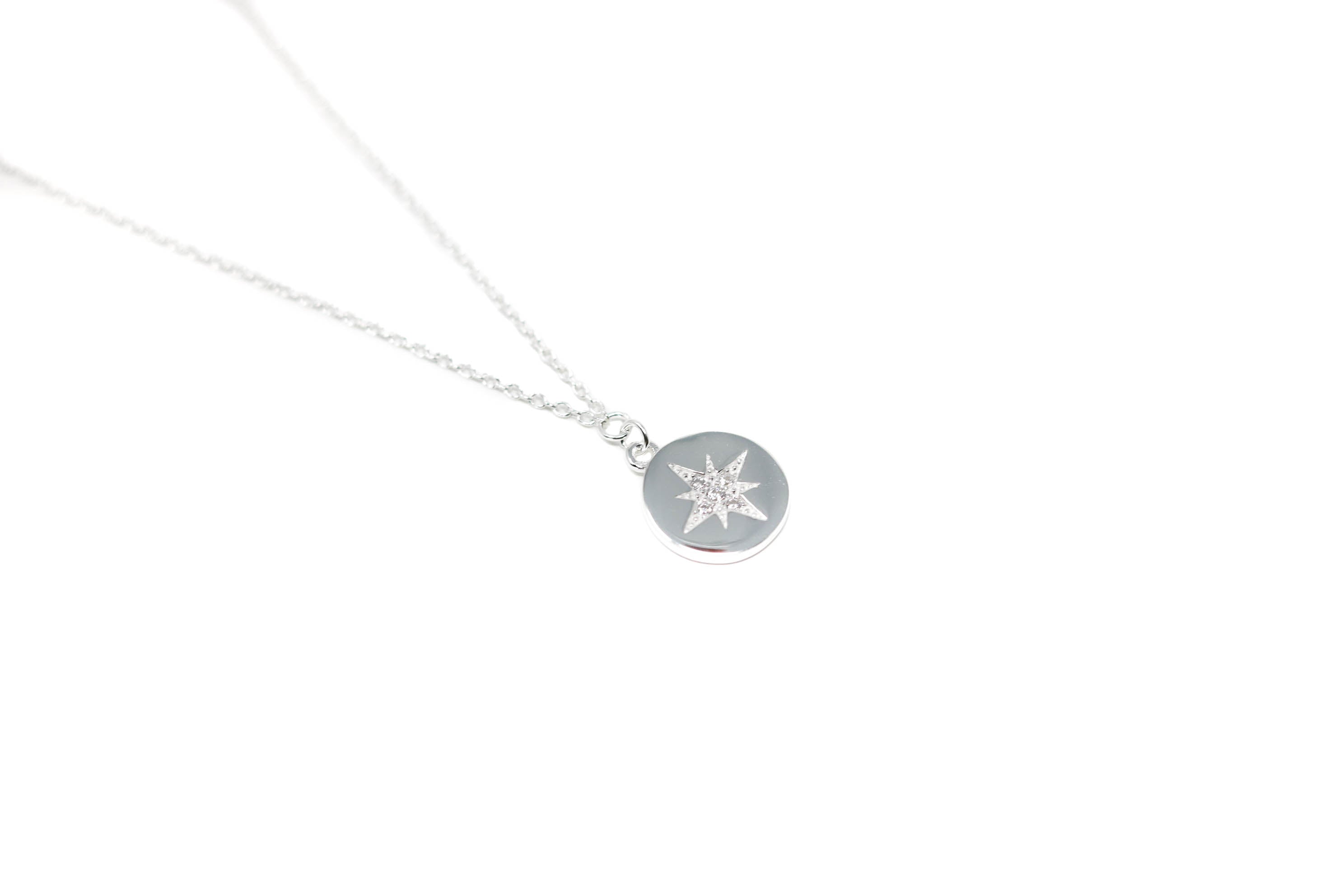 Silver Crystal Star Silver Pendant Necklace