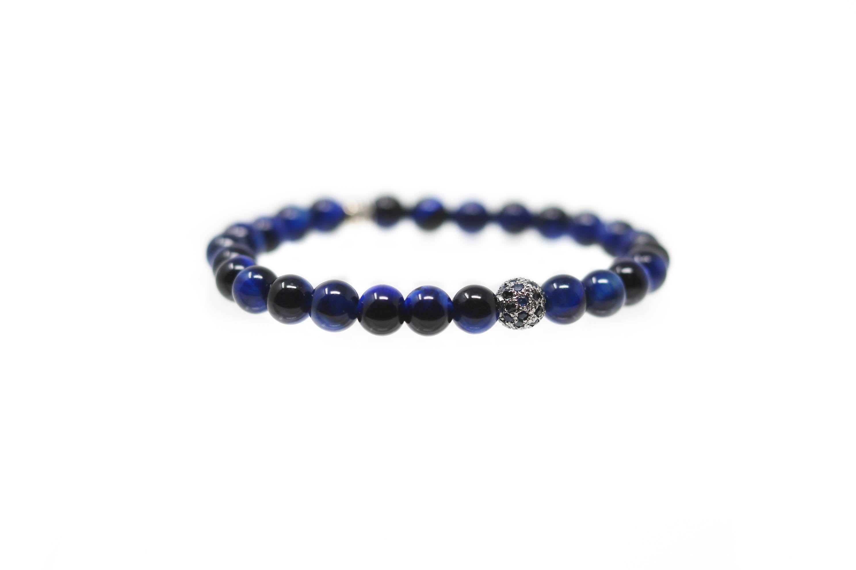 Sapphire Diamond Sapphire Diamond Bead Bracelet