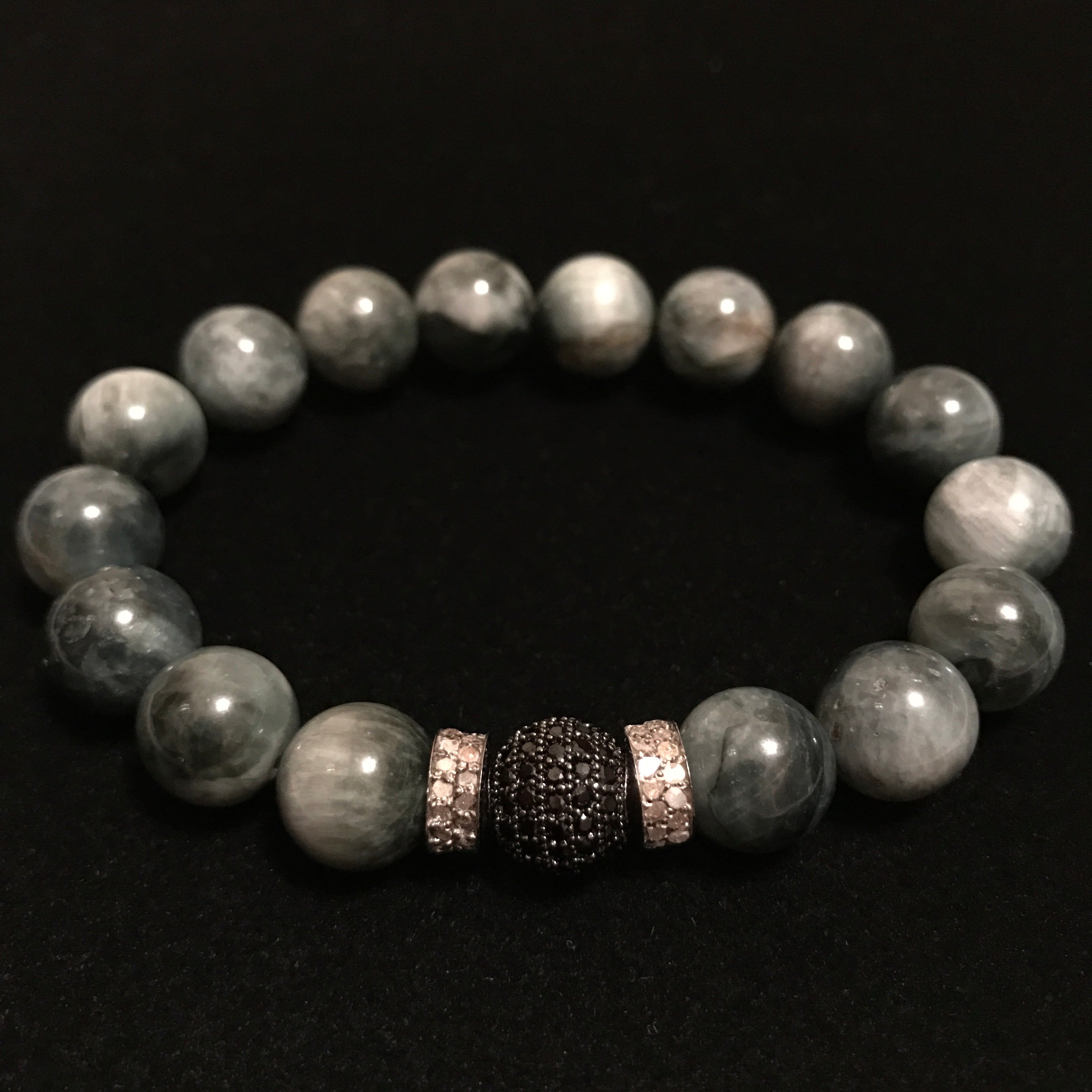 Pave Eagle Grey Beads