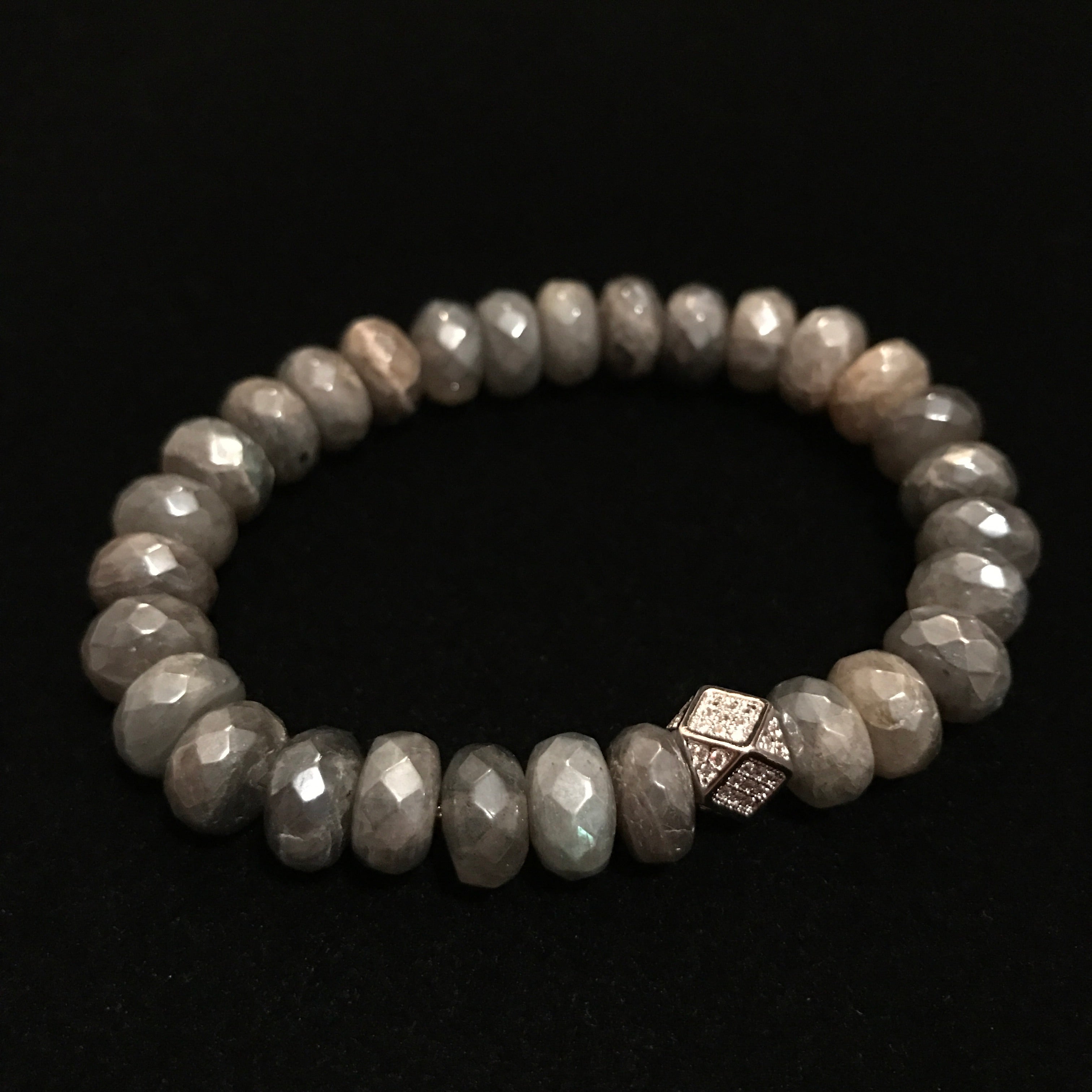 Silver Labradorite Silver Beads