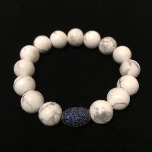 Sapphire Diamonds White Beads