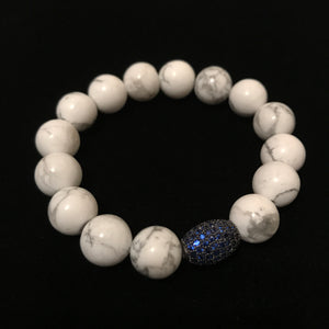 Sapphire Diamonds White Beads