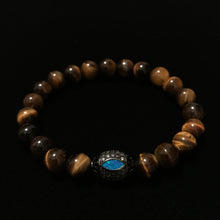 Load image into Gallery viewer, Tigers Eye with Opal Silver bead