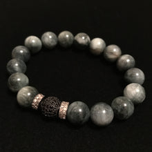 Load image into Gallery viewer, Grey Beads Black Diamonds