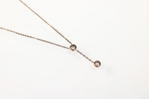 Rose Gold Necklace with Diamond Pendants