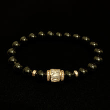 Load image into Gallery viewer, Black Onyx Bracelet Gold Charm