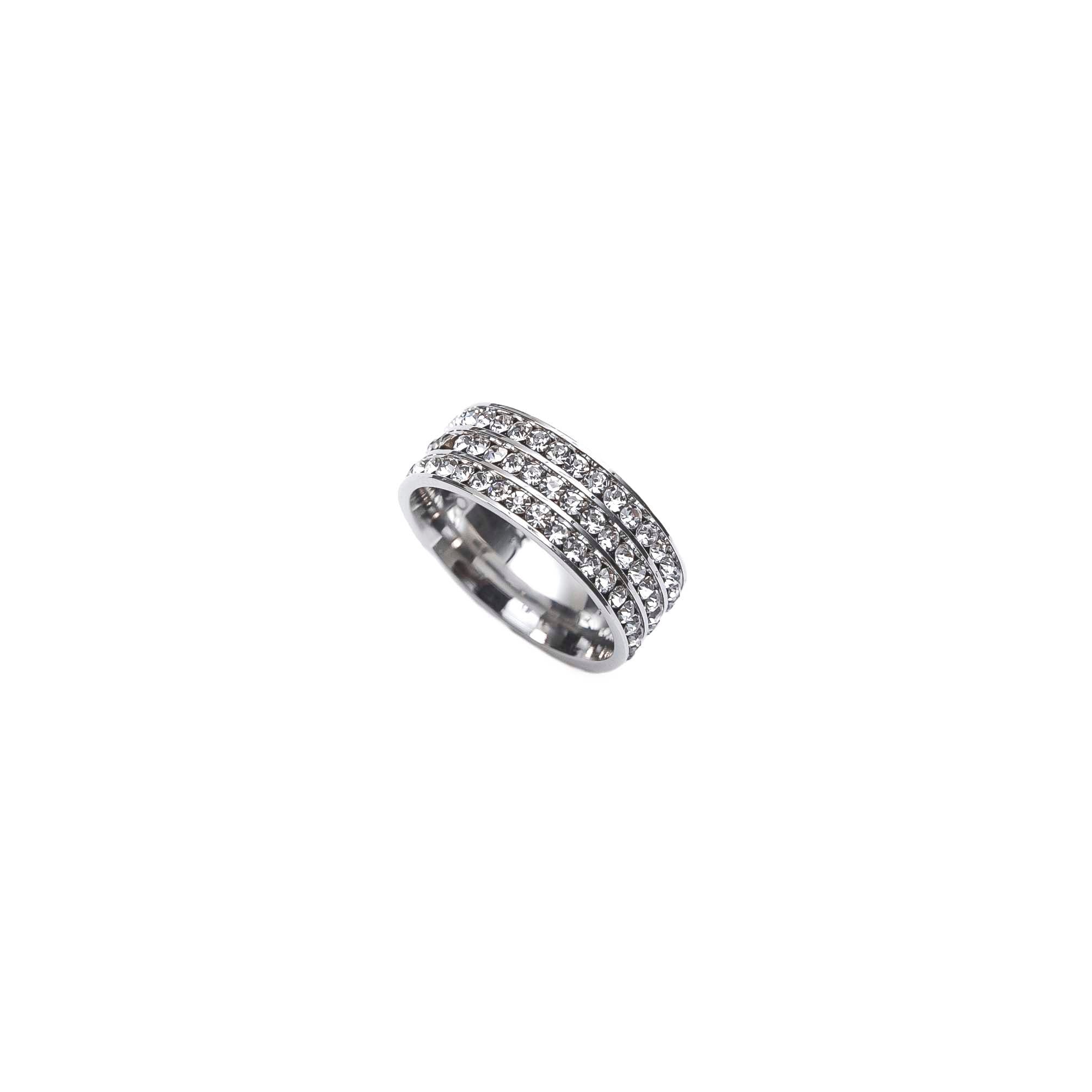 Crystal White Silver Diamond Ring