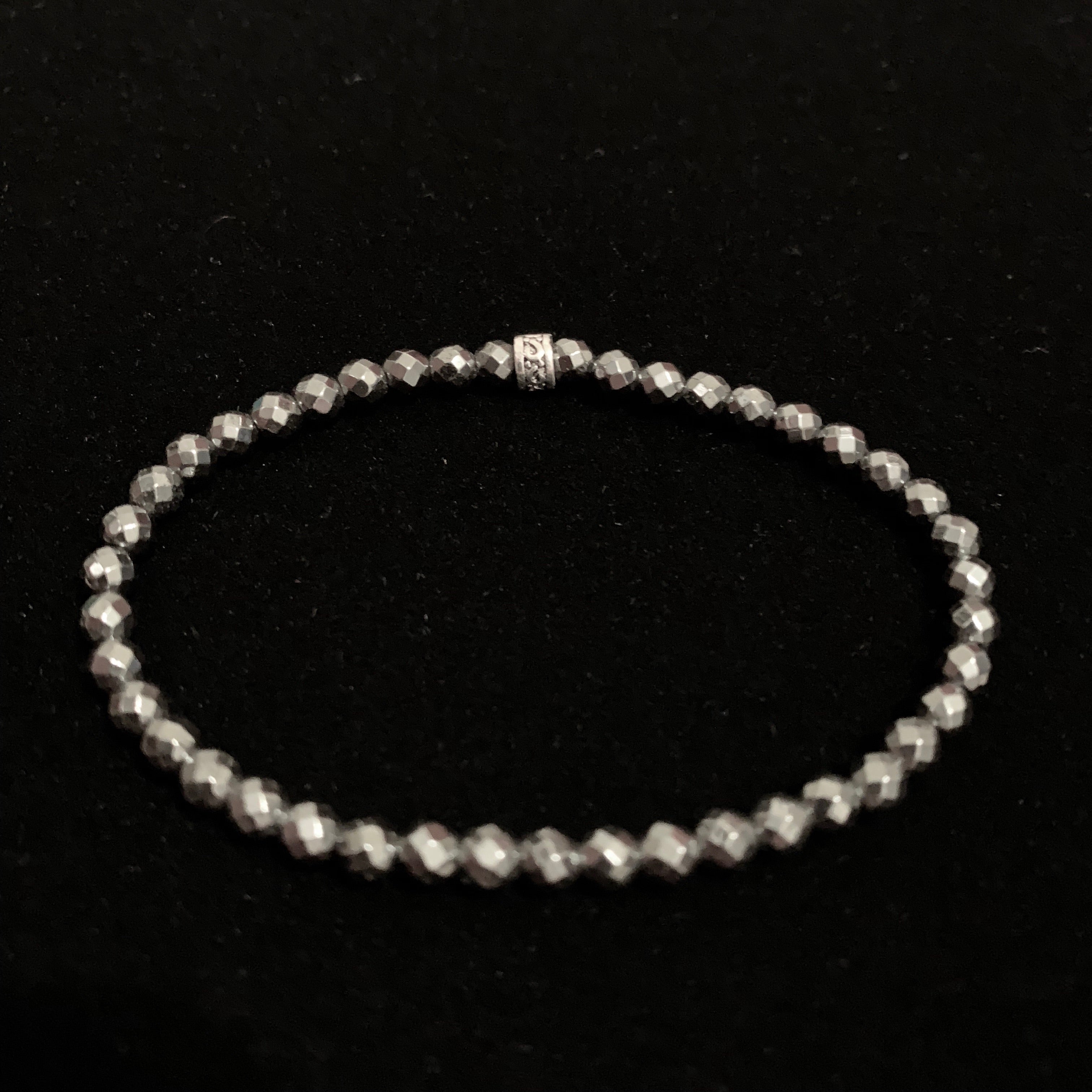 Micro Metallic Hemelite Silver beads