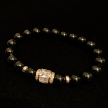 Load image into Gallery viewer, Black Onyx Bracelet Gold Charm
