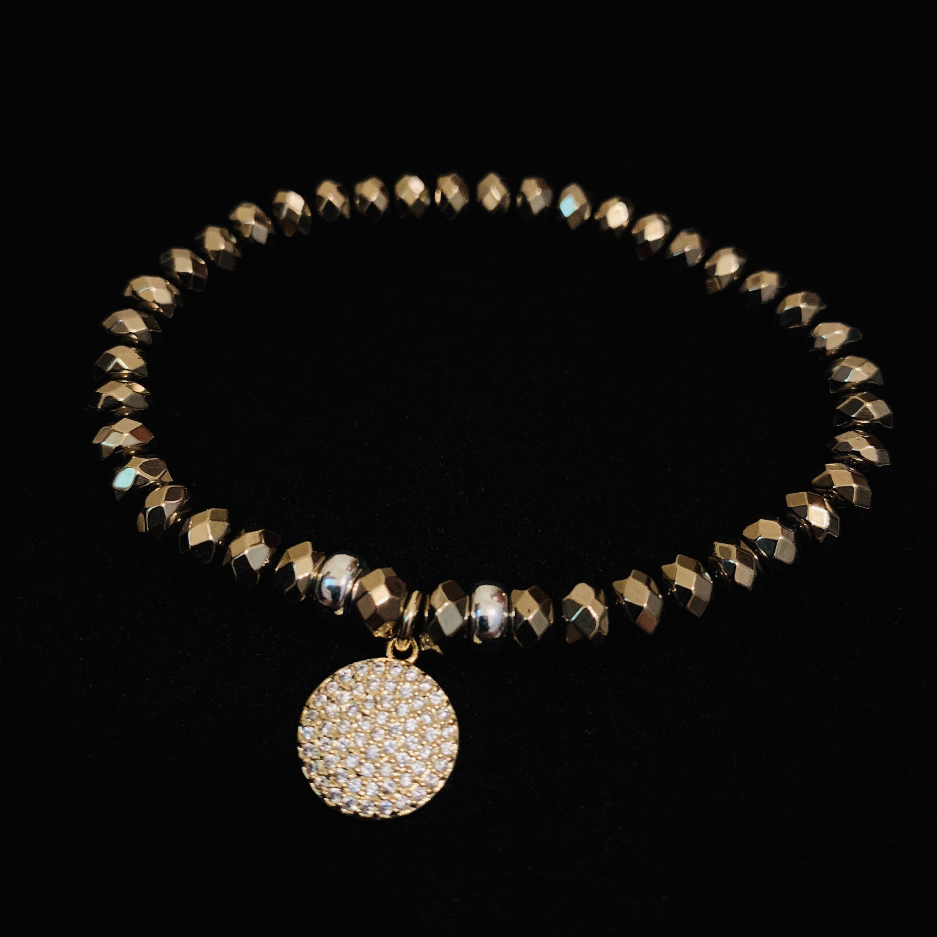 Midas Pave Gold Beaded Bracelet