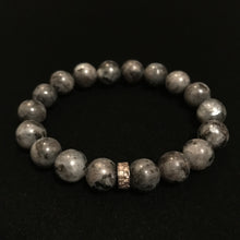 Load image into Gallery viewer, Grey Bead with Pave Diamond