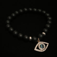 Load image into Gallery viewer, Black Onyx Evil Eye Gold