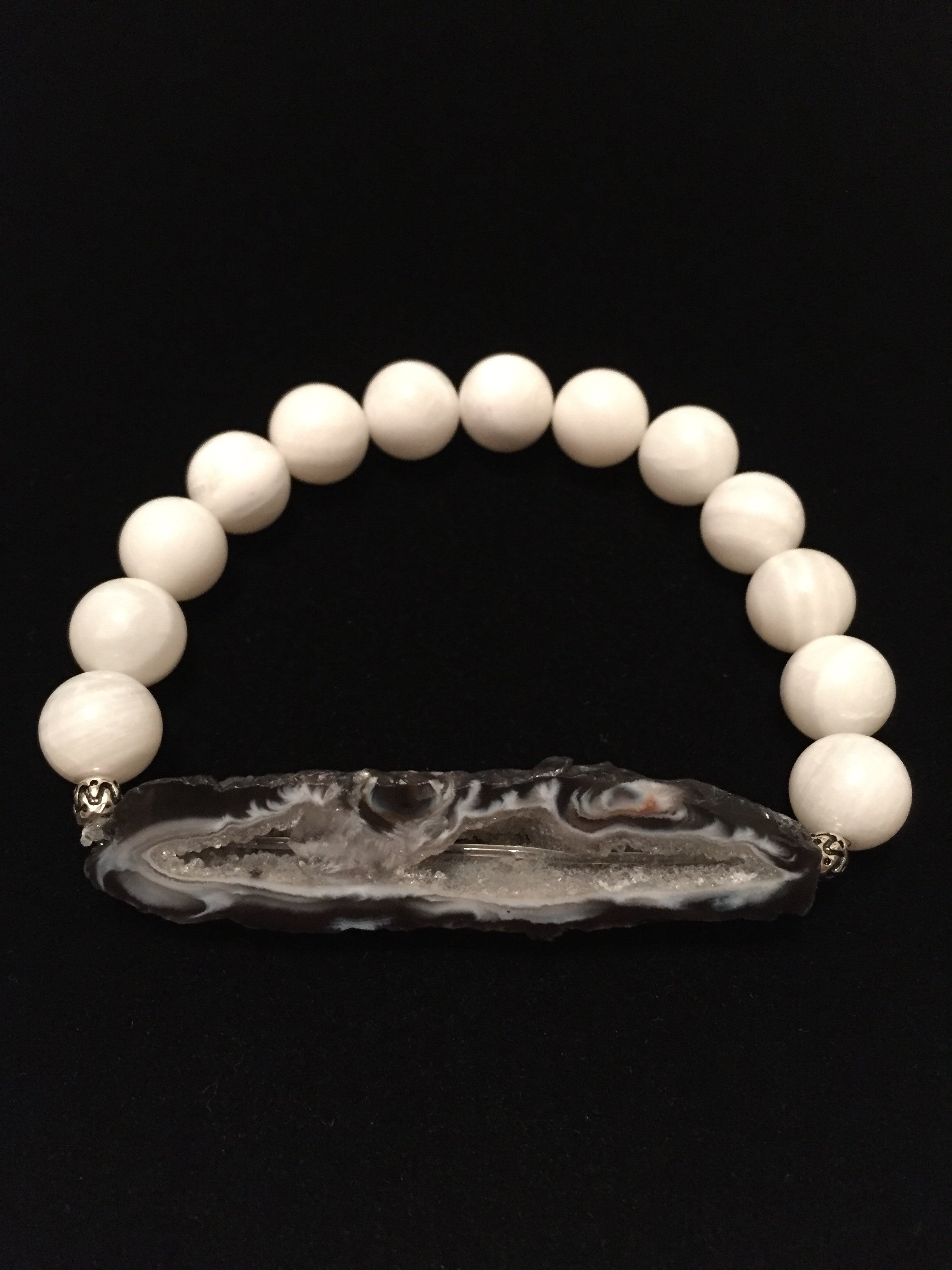 Eclectic Geode on White Onyx Eclectic Geode on White Onyx