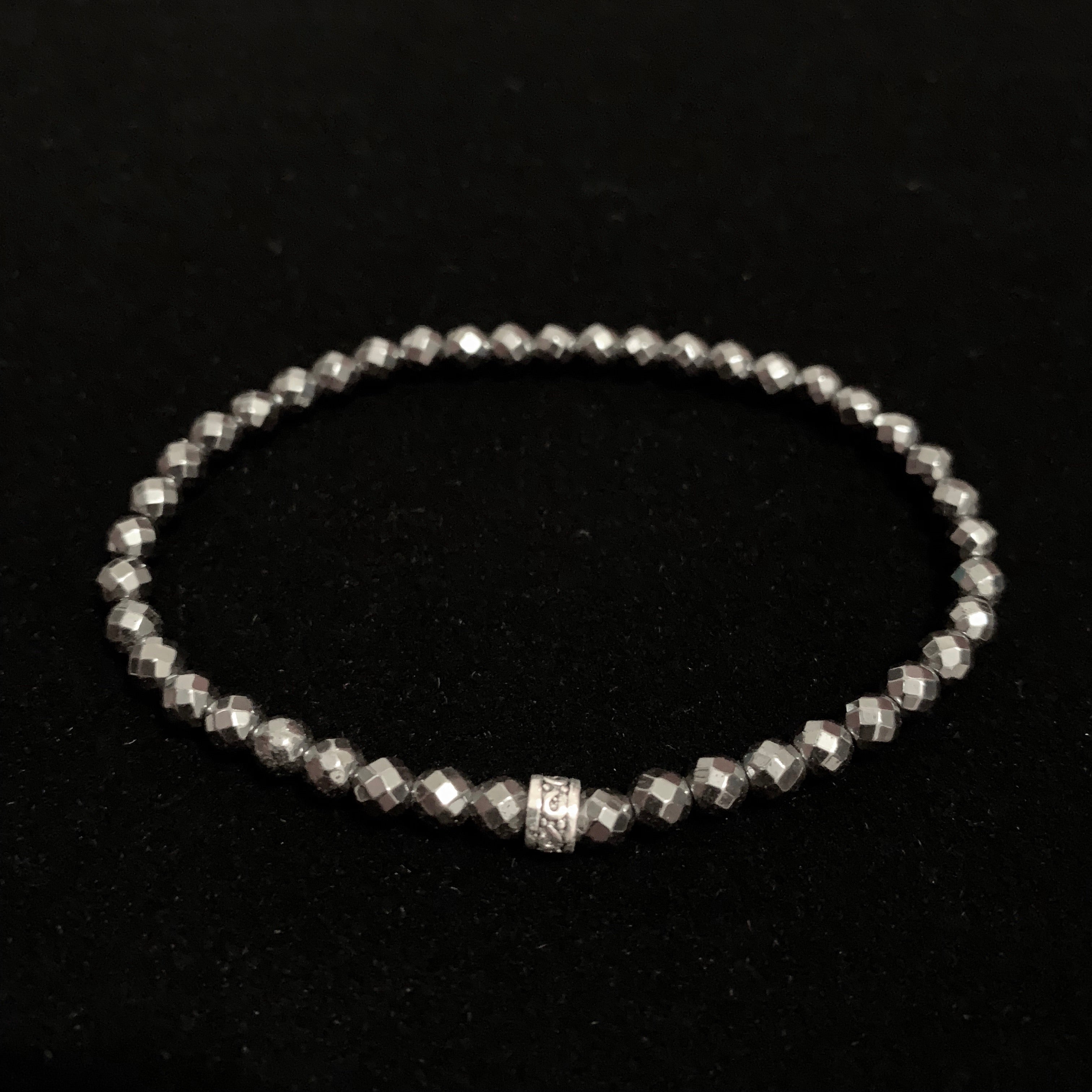 Micro Metallic Hemelite Silver Beads