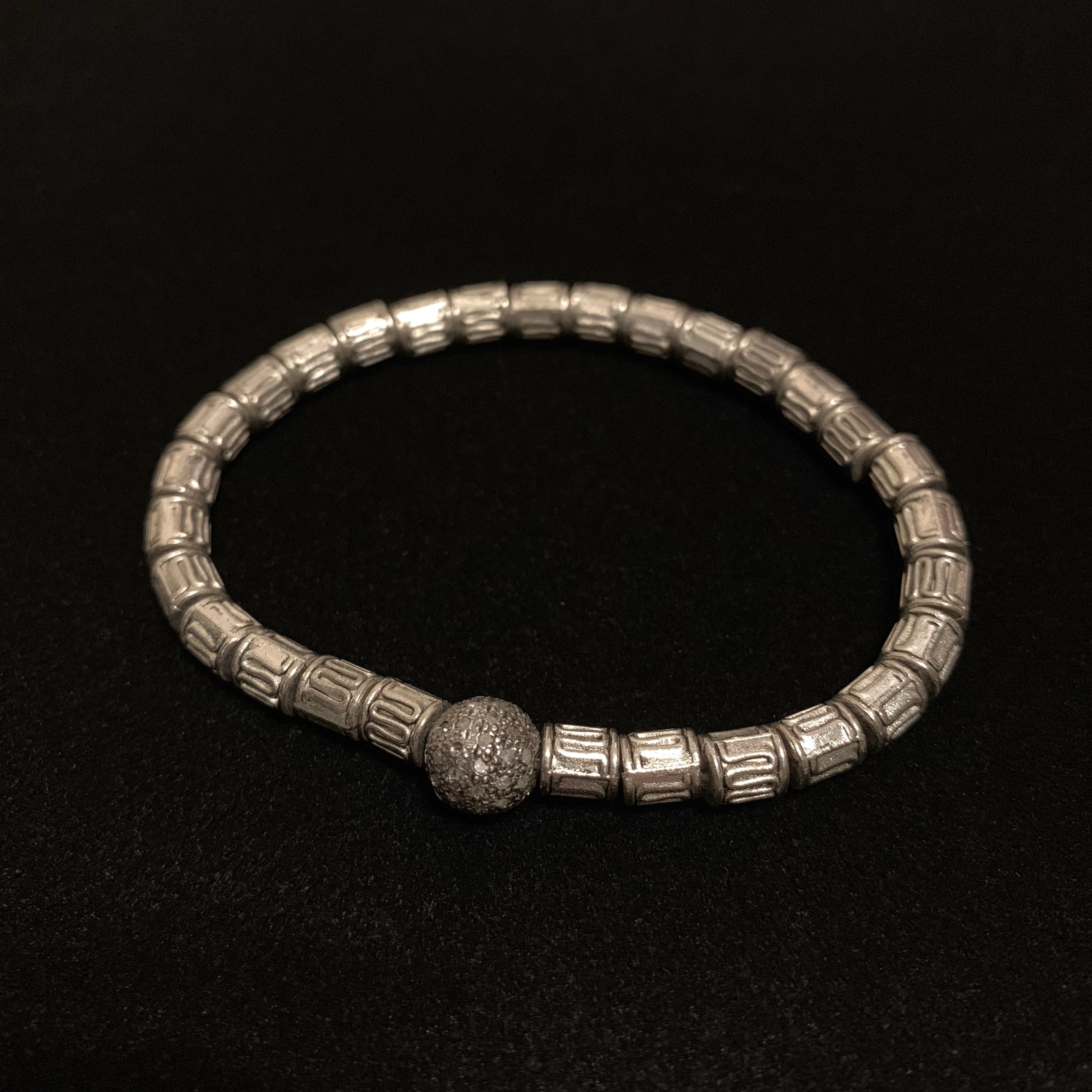 Micro Diamond Silver Beads Pave Diamonds